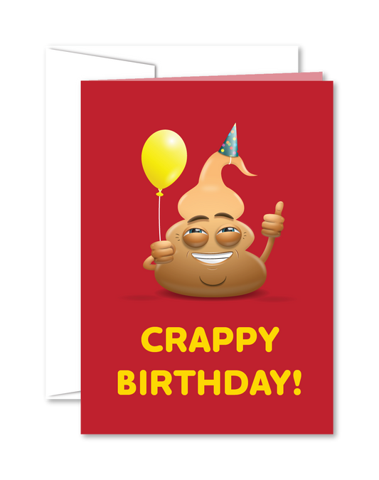 Crappy Birthday - Red - Greeting Card