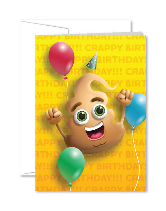 Crappy Birthday - Yellow - Greeting Card