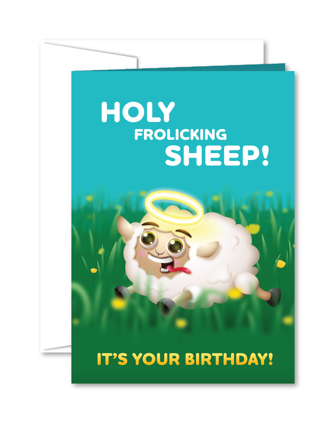 Holy Frolicking Sheep Birthday - For Grown-Ups - Greeting Card